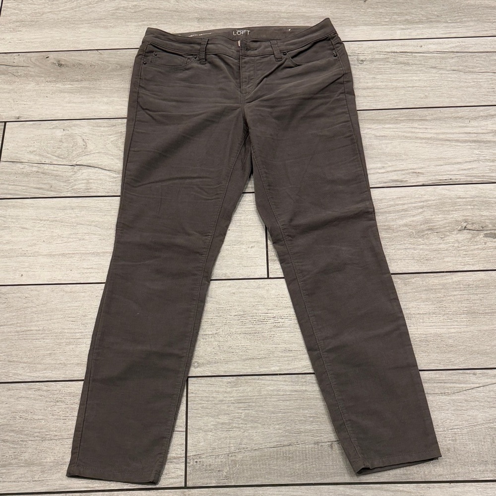 LOFT Women's Charcoal Cords Skinny Pants